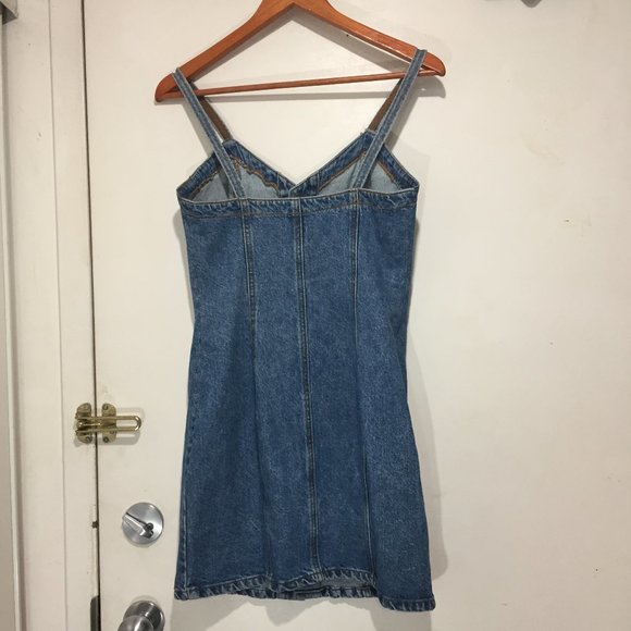VINTAGE BONGO DENIM MINI DRESSES SIZE 9 - Picture 5 of 7